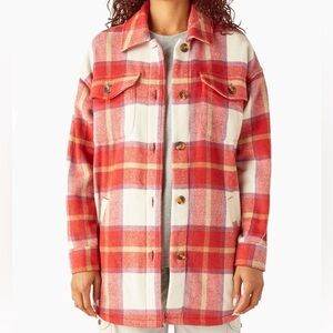 NWT Dickies Flannel Shacket. Plaid Women's Jacket, Size Small